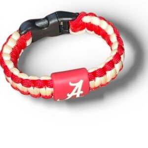 Alabama Crimson Tide Red and Cream Paracord Unisex Bracelet